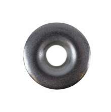 F�rs�nkt metallbricka med runt h�l i mitten, avsedd f�r montering