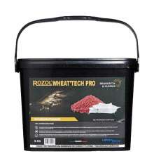 Svart hink med handtag och etikett f�r Rozol Wheat�Tech Pro, r�tt- och musgift i form av r�da korn i p�sar, 3 kg