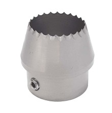 Metallspets med tandad kant, konformad och silverf�rgad, avsedd f�r montering p� verktyg eller redskap