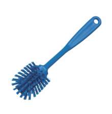 Bl� diskborste med runt borsthuvud f�r reng�ring i stall och lantbruk