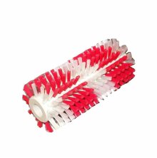 Borstvals i r�d och vit nylon till Lely mj�lkrobot, f�r effektiv reng�ring och underh�ll inom lantbruk.