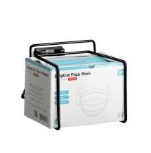 Svart Toolflex-h�llare med kartong munskydd, monteringsbar i stallmilj� f�r hygienrutiner vid mj�lkning och djurhantering p� lantbruk