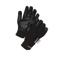 Svart vinterhandske fr�n Worksafe med PU-f�rst�rkt handflata, touchscreenfunktion och kardborrekn�ppning