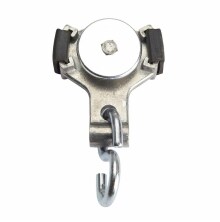 Henderson h�ngrulle 58K/S 290 i st�l med st�lhjul, gummibuffertar och S-krok f�r draperier och presenningar med b�righet 40 kg, anpassad f�r skena 290.