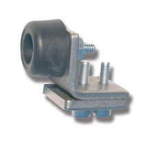 Henderson Skenstopp HH3/290 i f�rzinkat st�l med svart cylindrisk gummibuffert, monteringsplatta och tv� justerbara skruvar f�r inf�stning i skena 290.