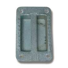 Henderson Sk�lhandtag 413 i j�rn, rektangul�rt med tv� inf�llda grepp och fyra f�rborrade monteringsh�l i h�rnen.