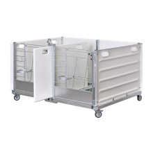 Kalvbox Open Top Premium Duo med tv�delad frontgrind och avtagbar mittv�gg f�r tv� kalvar