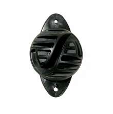 Svart l�ngtidsisolator i slitstark plast f�r montering p� stolpe.